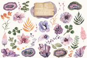Mauve Gemstones Watercolor Clipart, an Illustration by ColorfulNest (Thumbnail 9 of 11)