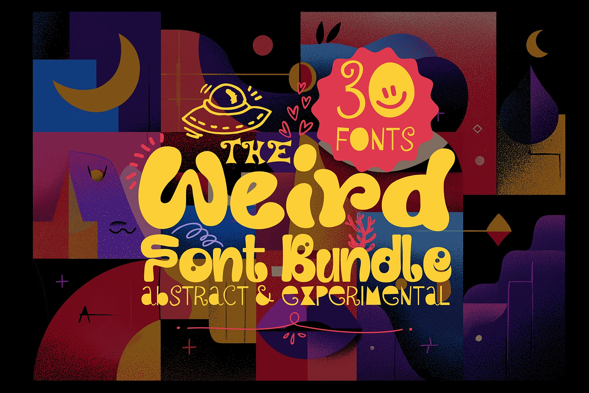 Weird Font Bundle - 30 Typefaces!, a Serif Font by HipFonts (Photo 1 of 15)