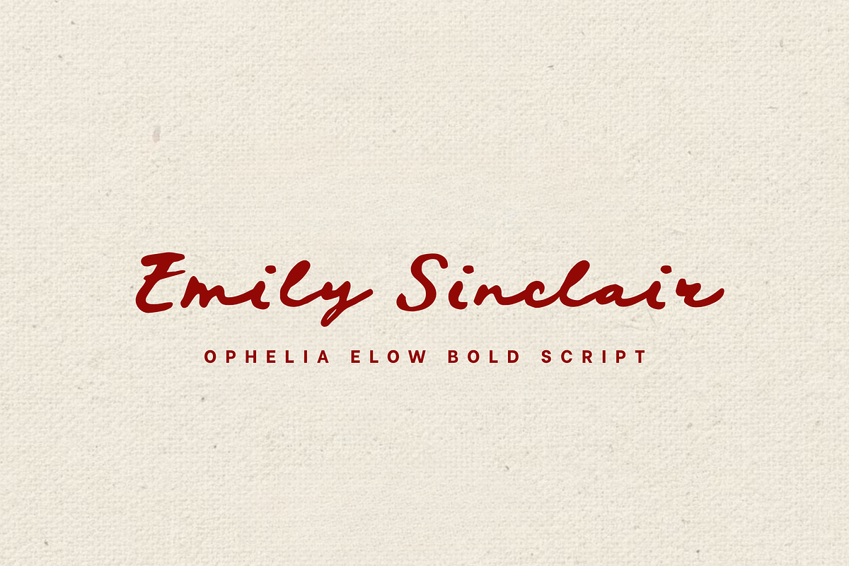 Ophelia Elow Bold Script, a Script Font by etigletters (Photo 2 of 10)