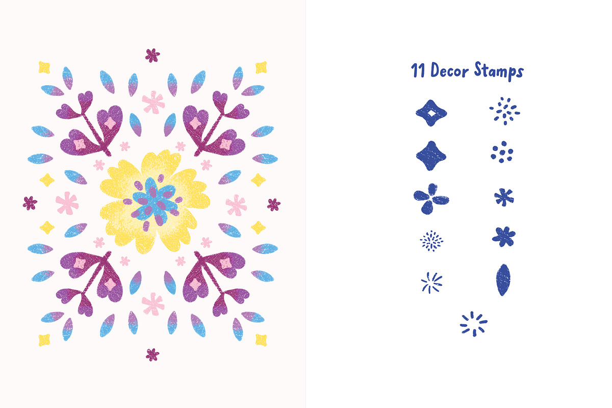 Crayon Florals 113 Procreate Brushes, a Brush Add-On by Pencil Twist (Photo 5 of 10)