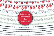 Christmas vector brushes & pattern, a Brush Add-On by MM Studio (Thumbnail 4 of 7)