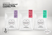 Clear Foil Sachet Packaging Mockup, a Cups & Container Mockup by INCDesign (Thumbnail 5 of 14)