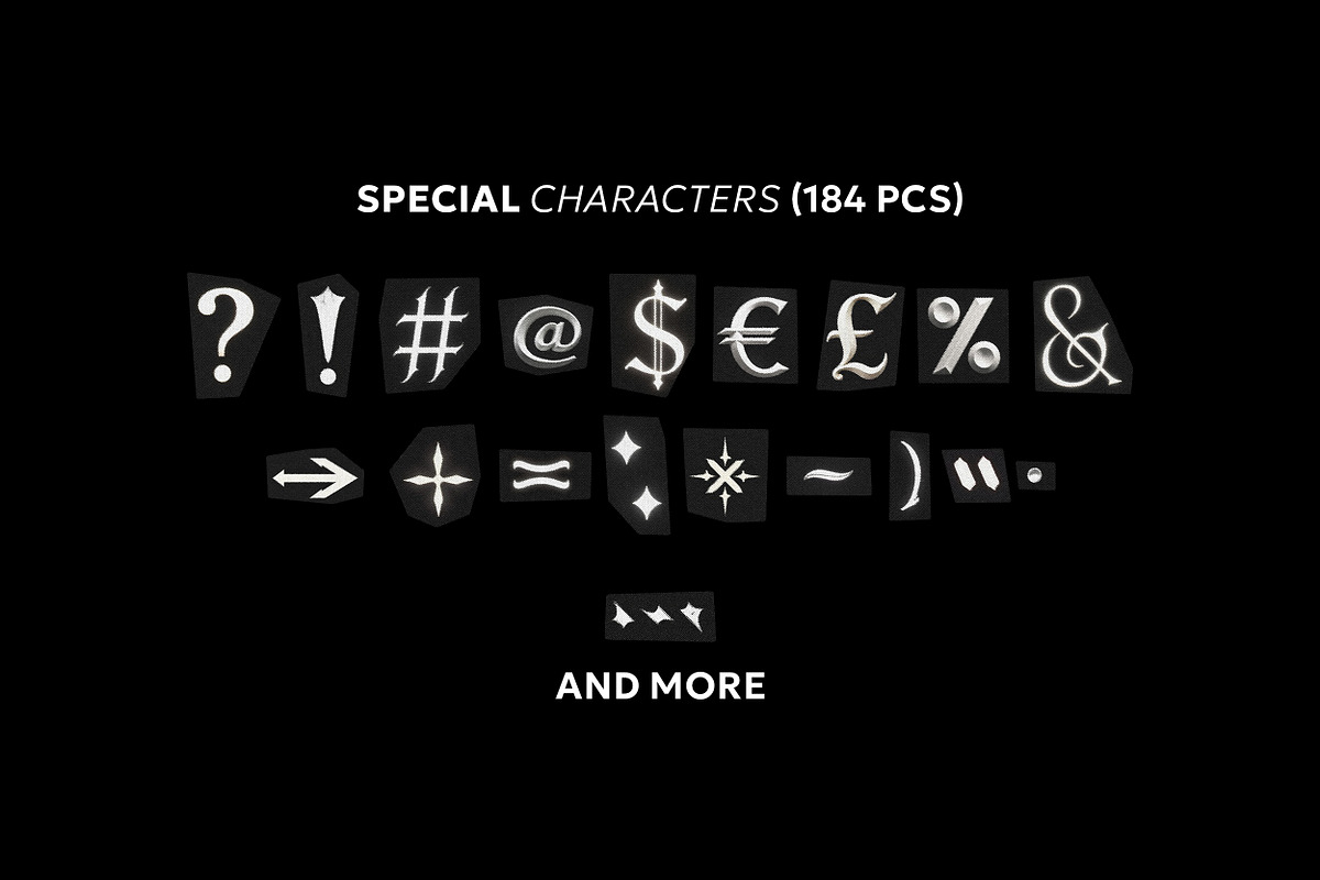 Gothic Letters, 500+ pcs PNG FONT, an Object Graphic by BORT GRAPHIC (Photo 7 of 8)
