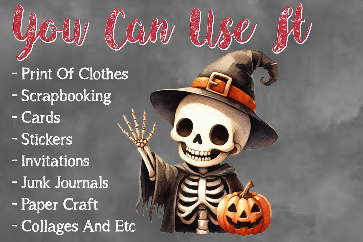 Halloween Funny Skeleton Sublimation, a Seasonal Illustration by Craft Nest (Photo 5 of 5)