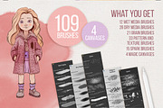 CUTE ILLUSTRATION PROCREATE BRUSHES, a Brush Add-On by AlexandraArt (Thumbnail 2 of 12)