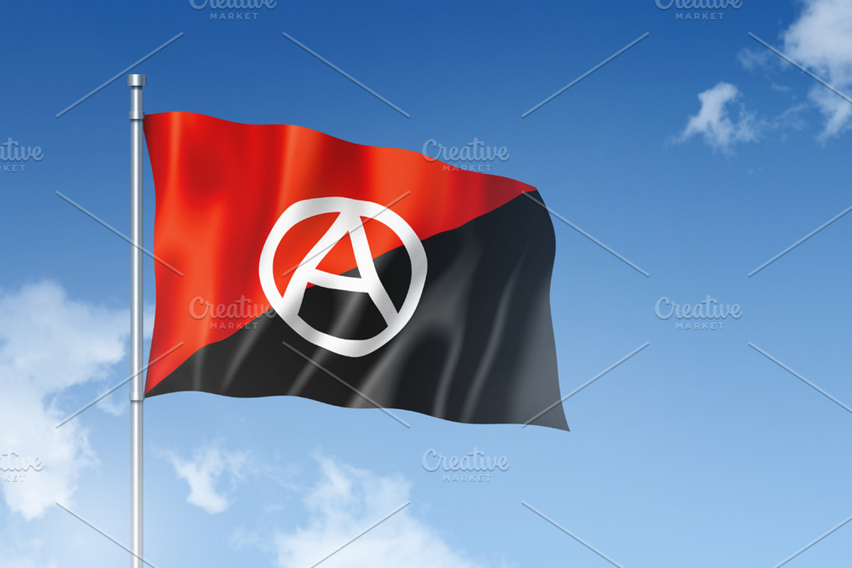 Anarchy flag isolated on a blue sky, an Object Graphic by GoodGoods ...