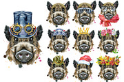 Watercolor pigs, an Animal Illustration by Watercolor fantasy (Thumbnail 2 of 10)