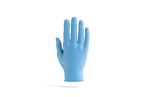 Blue Rubber Gloves 2 Types 3D Model