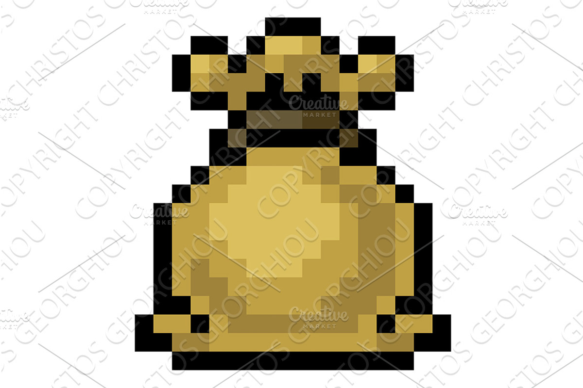 Bag Sack Icon Pixel Art Design, an Object Graphic by Christos Georghiou