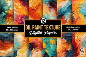 Oil Paint Texture Digital Papers