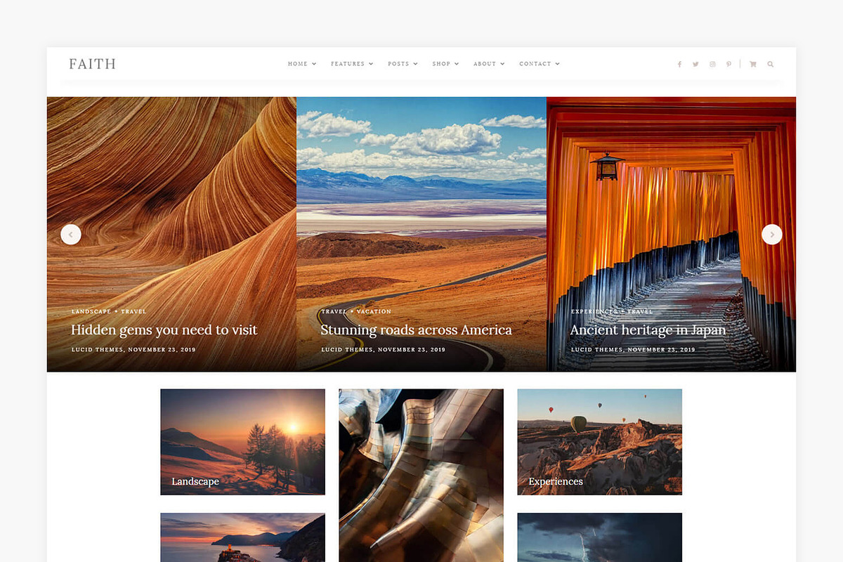 Faith - WordPress Blog & Shop Theme, a WordPress Template by Lucid Themes (Photo 6 of 6)