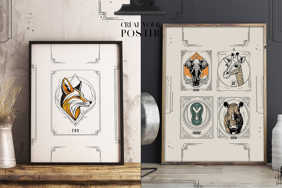 ART DECO ANIMAL ILLUSTRATIONS, an Animal Illustration by Luna Dreams (Photo 3 of 6)
