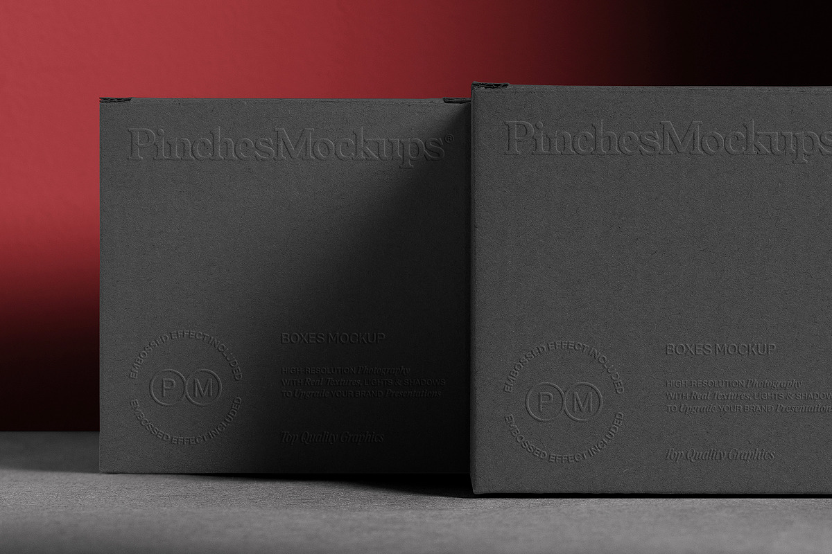 Embossed Square Boxes Mockup PMBM18, a Packaging Mockup by PinchesMockups© (Photo 5 of 6)
