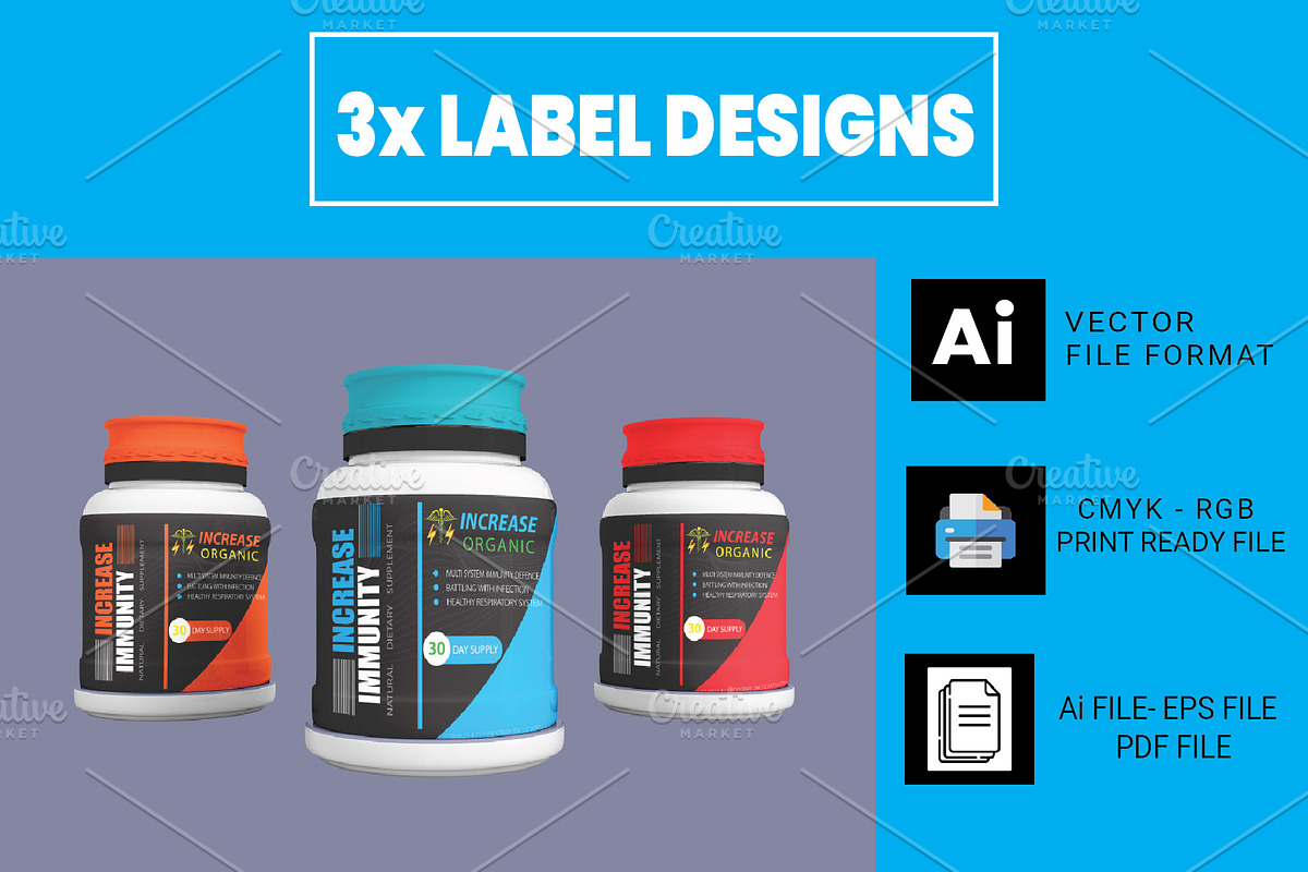 Immunity Plus: Supplement Label, a Templates & Theme by Design Fusion (Photo 1 of 4)