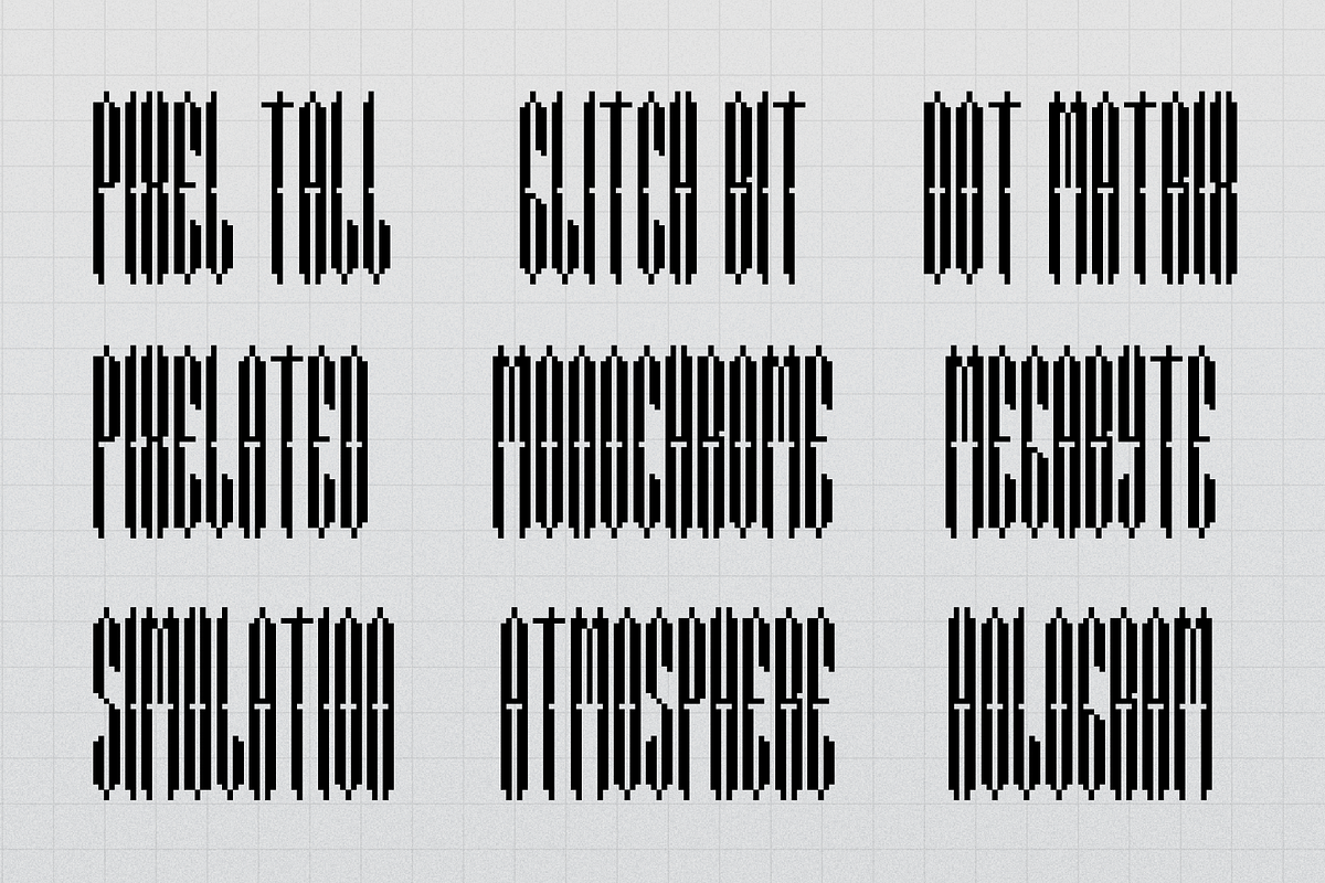 Pixel Condensed Pixelated Condensed, a Handwritten Font by gracetype_studio (Photo 3 of 12)