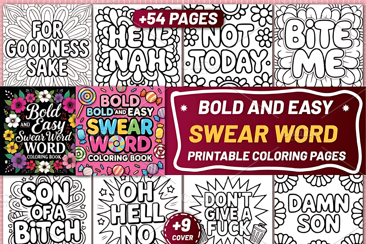 SWEAR WORD COLORING BOOOK, an Illustration by Ink Gallery (Photo 1 of 4)