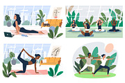Relax & meditation. Vector woman set, a Person Illustration by bioraven (Thumbnail 5 of 12)