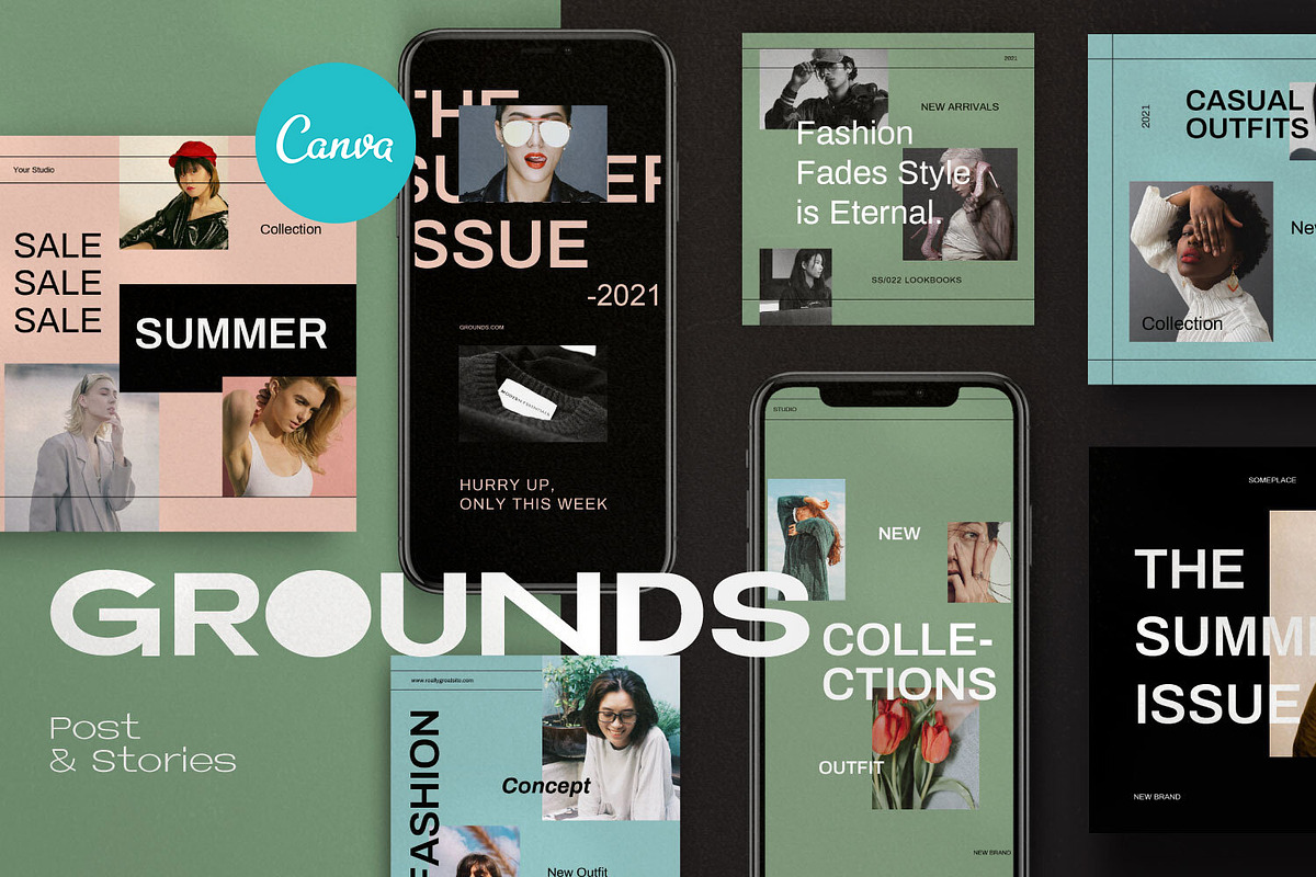 Grounds Canva Instagram Pack, a Social Media Template by Dirtytemp Studio (Photo 3 of 14)