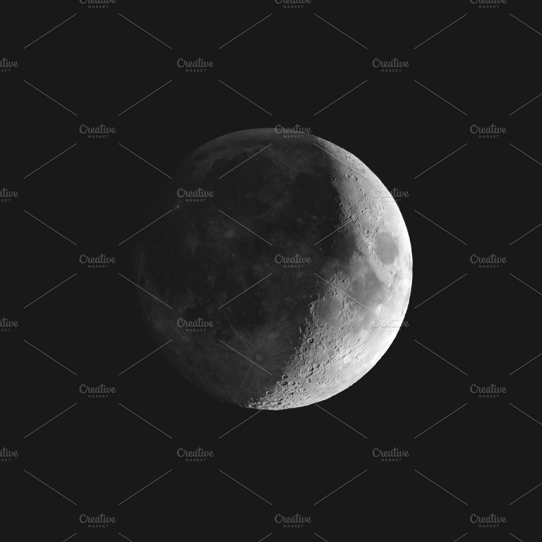 Waxing crescent moon seen with a telescope, a Photo by WorldOfPhotos