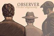 Observer . Vector engraving, a Decorative Illustration by Vector Engraving (Thumbnail 1 of 3)