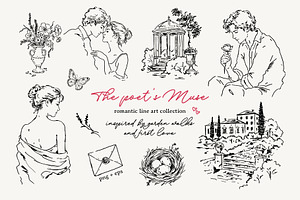 THE POET'S MUSE: Line Art Collection
