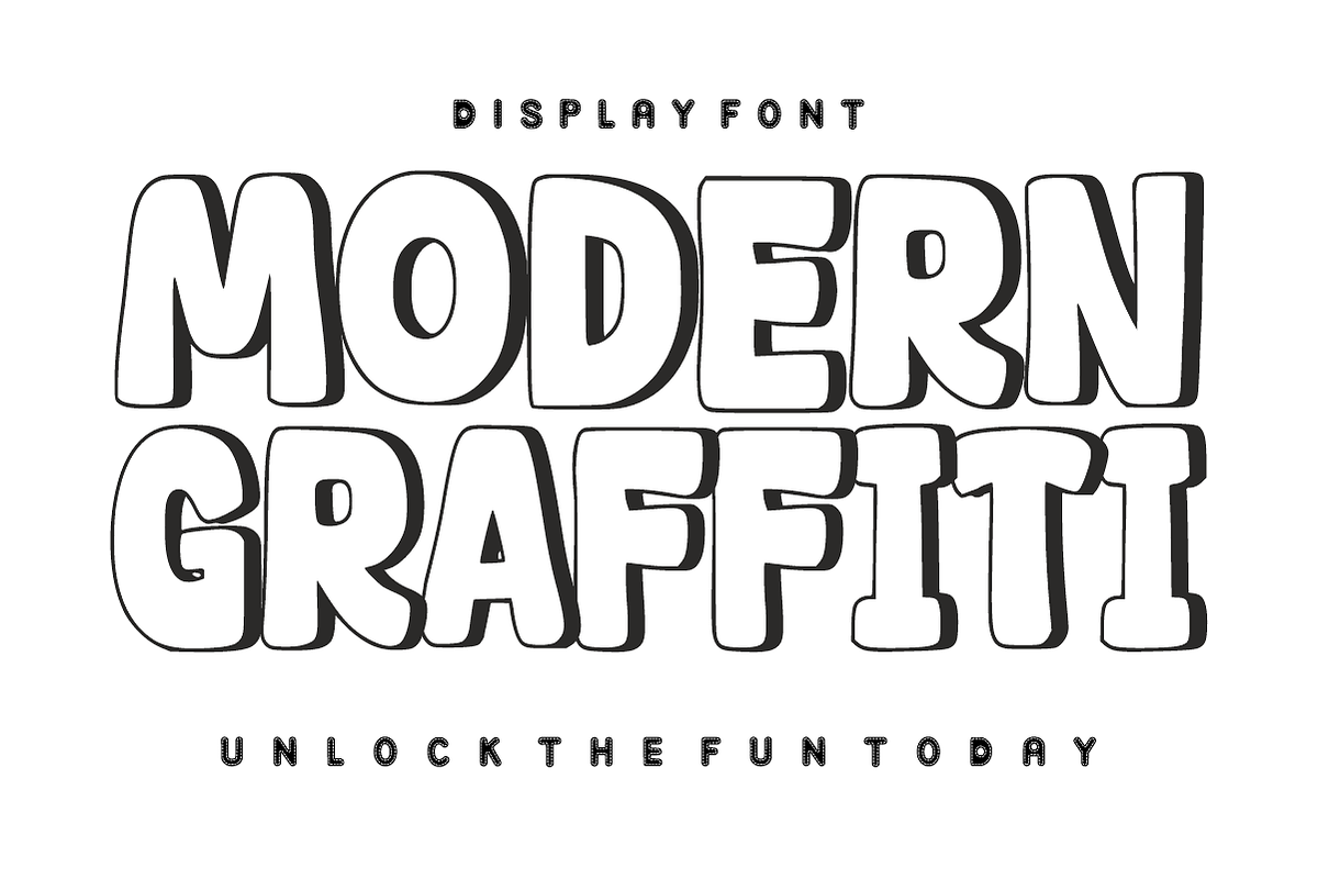 Retro Outline – Cartoon Outline Font, a Handwritten Font by KiddoGlyphs Studio (Photo 3 of 5)