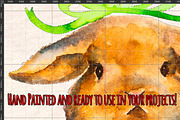 Easter Bunny Watercolor Graphics Kit, an Illustration by Violet LeBeaux (Thumbnail 5 of 5)
