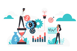 Cloud investment strategy financial, a Finance Illustration by Lemberg Vector