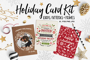 Retro Holiday Card Kit with Bonuses, a Templates & Theme by Mxtama