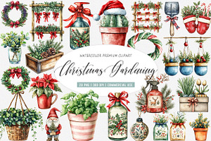 Christmas Indoor Gardening Clipart, an Illustration by SinaCreation