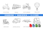 Vehicle Transportation Coloring Page, a Transportation Illustration by Ted-sign (Thumbnail 1 of 3)