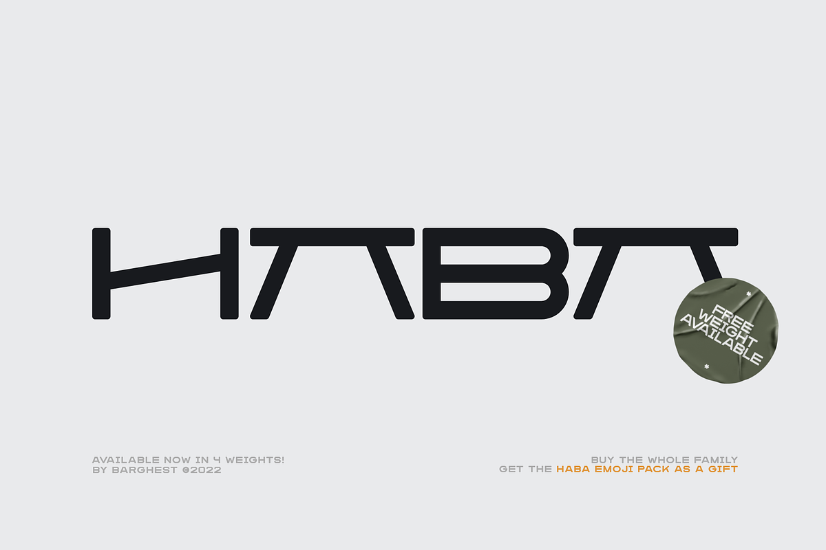 Haba Display Font Family, a Font by Barghest (Photo 1 of 9)