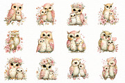 Whimsical Mother's Day owl Clipart, an Illustration by Designworld (Thumbnail 3 of 7)