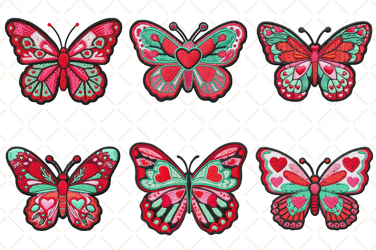 Crochet Valentines Butterfly Clipart, an Illustration by Black Bird Studio (Photo 4 of 6)