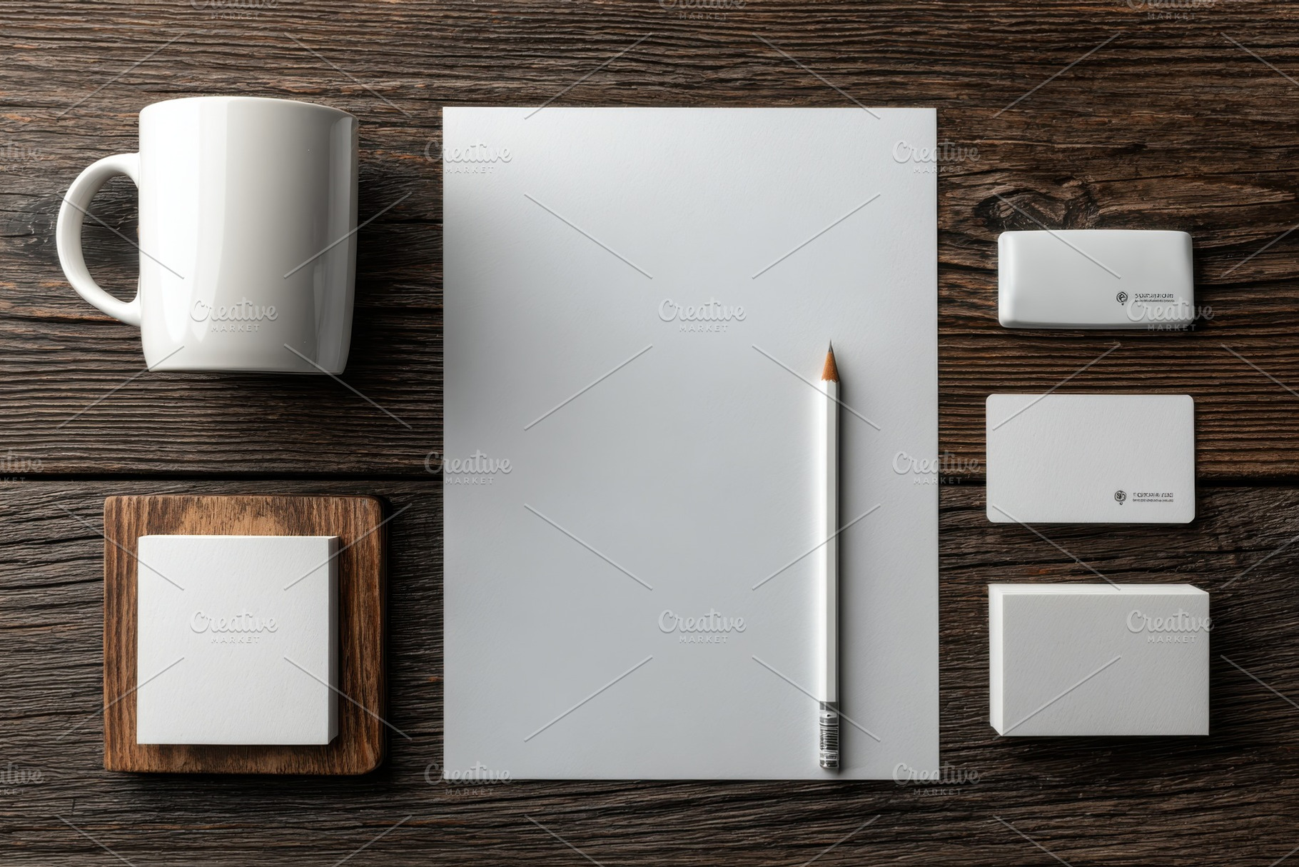 White stationery branding mockups on, a Photo by Pixeness Studio