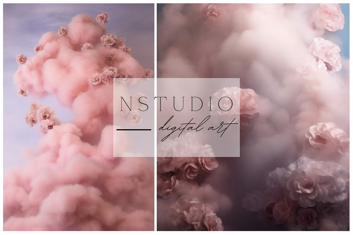 10 Pink Floral Maternity Backdrops, a Layer Style Add-On by NSTUDIO (Photo 3 of 9)