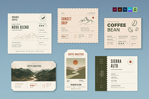 Label Template Set, a Stationery Template by BrandPacks