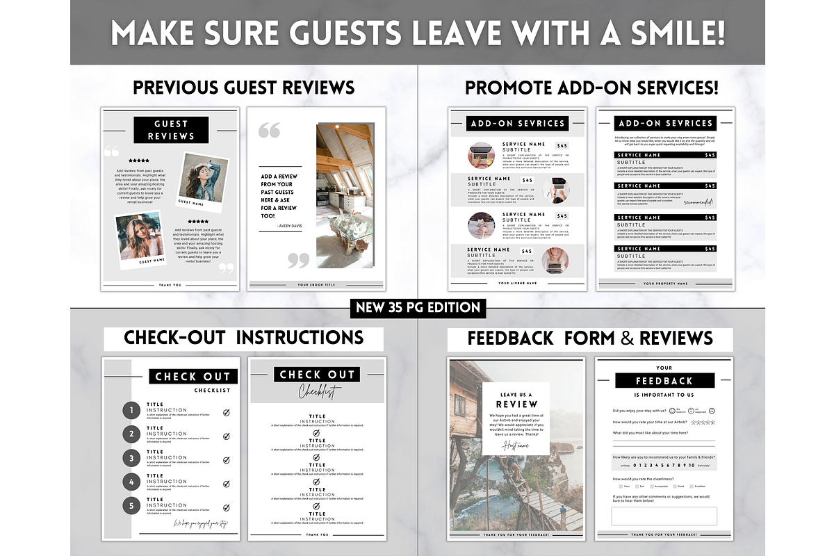 Airbnb Welcome Book Template 35pgs, a Poster Template by Templatables (Photo 7 of 11)