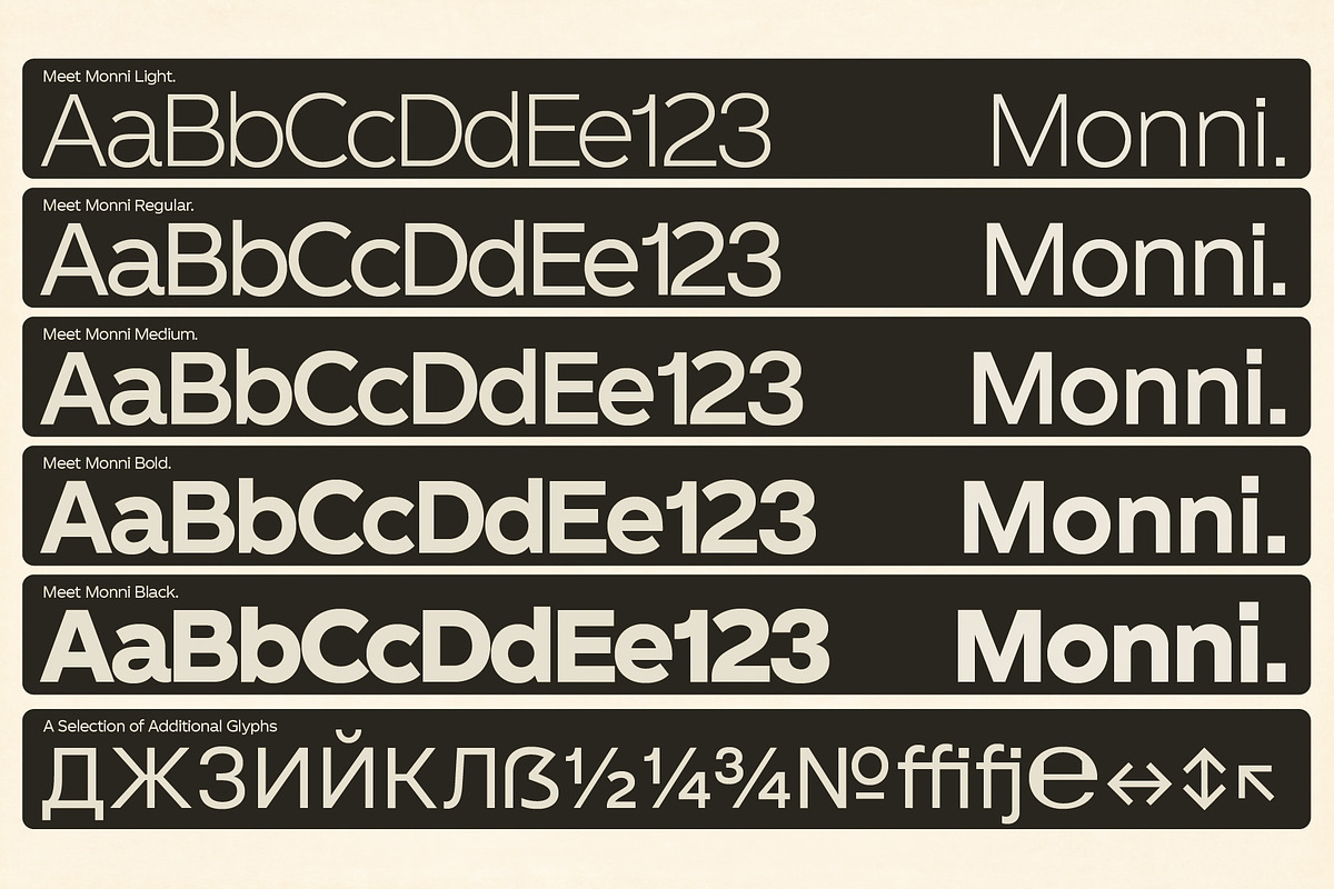 Monni Sans Serif, a Sans Serif Font by MOMI - Designer Fonts (Photo 5 of 12)