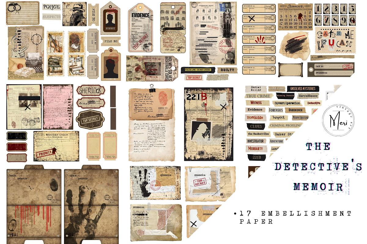 The Detective's Memoir junk journal, a Decorative Illustration by meribela (Photo 8 of 16)