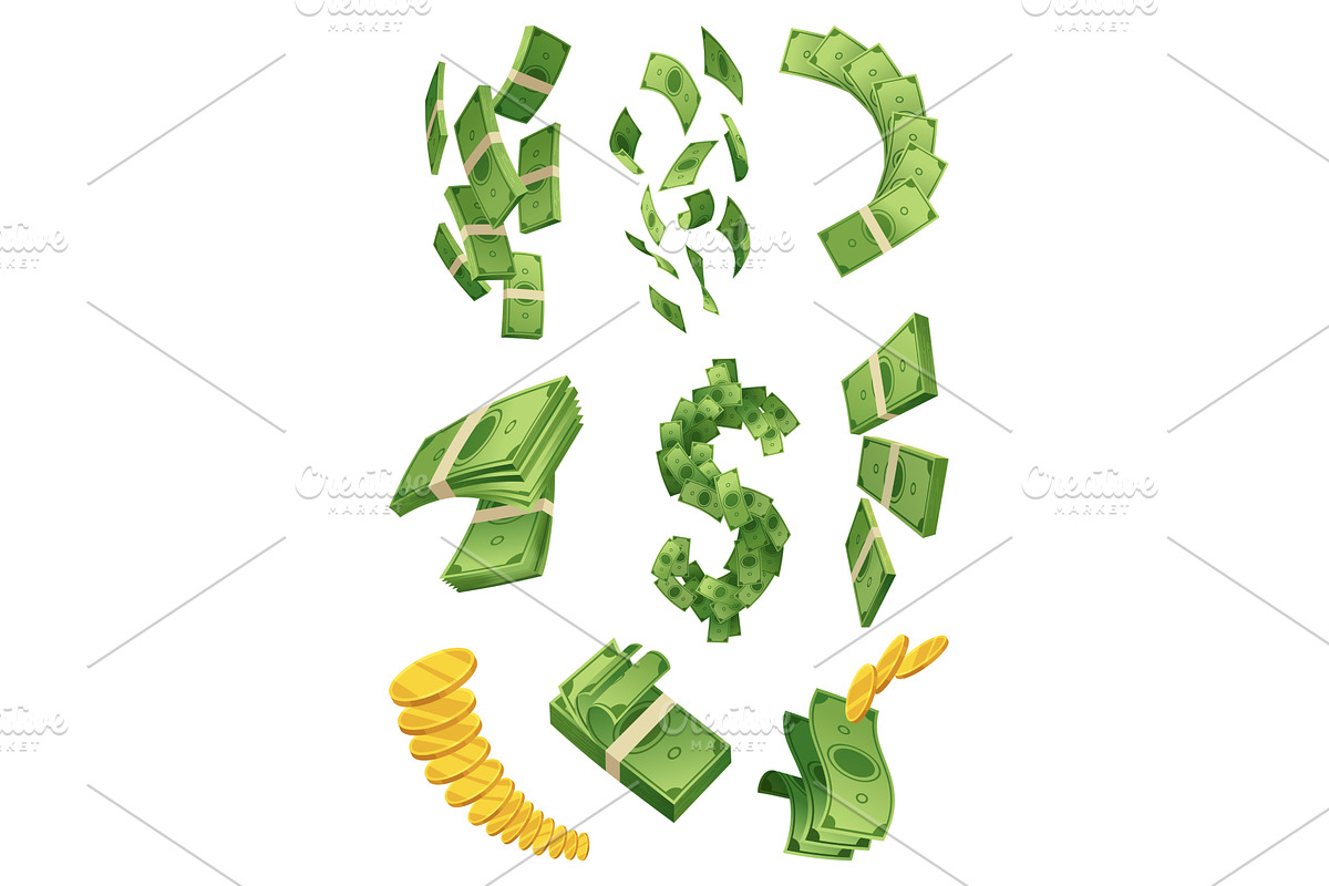Cartoon money and coins icon, an Object Illustration by Things for designers