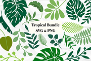 Tropical Leaves Bundle SVG PNG, an Object Graphic by Createble (Thumbnail 1 of 6)