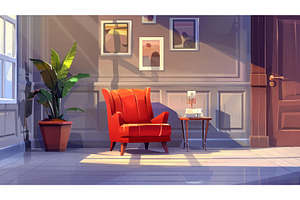 Interior Empty Room with Designer, an Object Illustration by LadadikArt