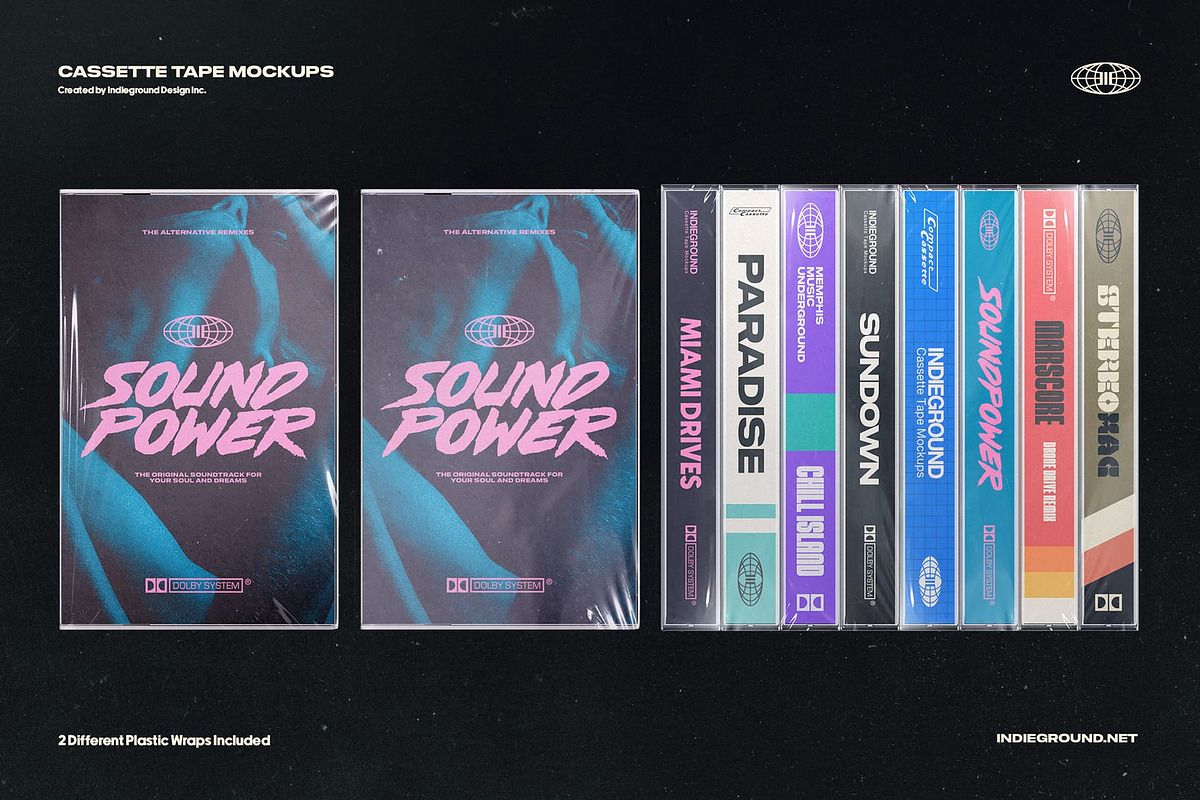 Cassette Tape Mockups, a Product Mockup by Indieground Design Inc. (Photo 8 of 8)
