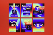 Blue Bold Fashion Sale Instagram Set, a Social Media Template by graphicook (Thumbnail 2 of 3)