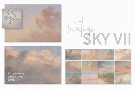 Vintage Sky VII Textures, a Texture Graphic by rileyBgraphics