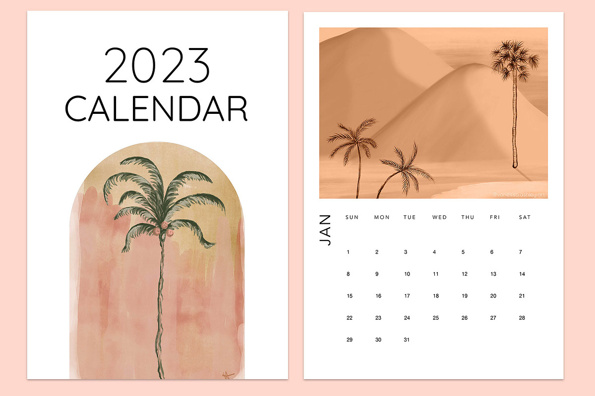 2023 InDesign Calendar Templates x4, a Stationery Template by vanessa ...