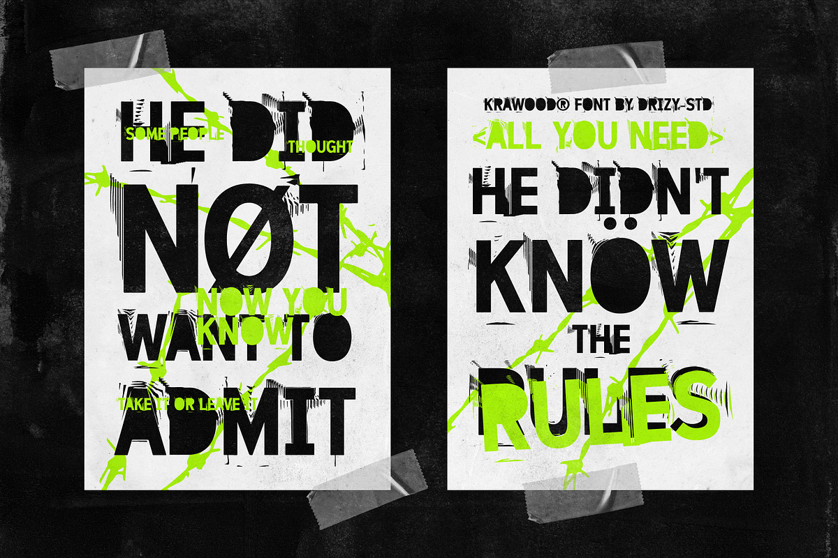 Krawood - Linotype Grunge Font, a Sans Serif Font by Drizy (Photo 9 of 10)