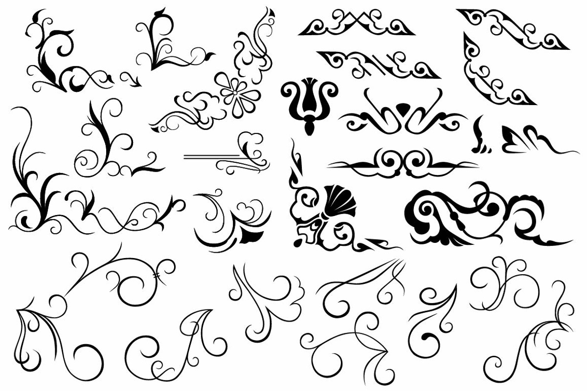 Vector set ornaments 22, a Pattern Graphic by LineworkStock