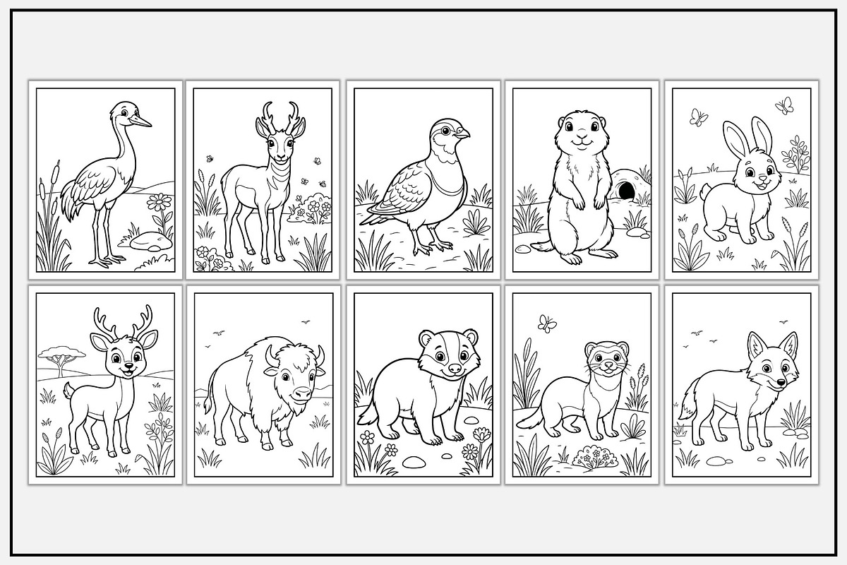 Grassland Animals Coloring Book VOL2, an Animal Illustration by Lamia Emad (Photo 3 of 5)
